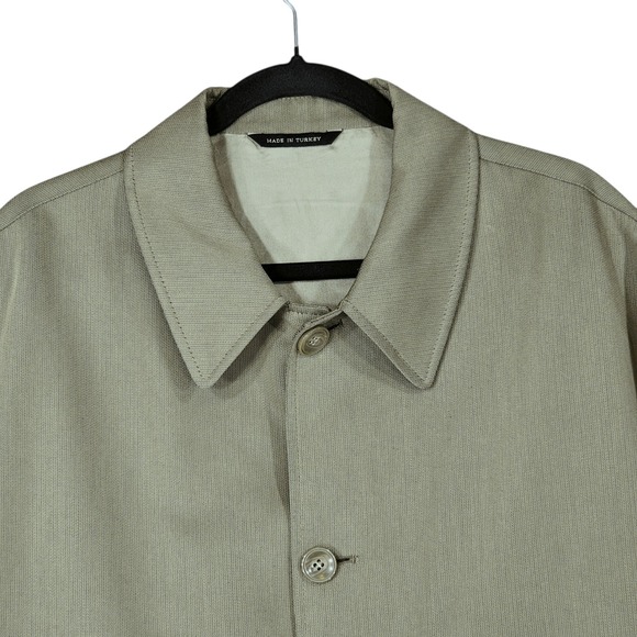 Lineage Mens XL Button Up Blazer Jacket Beige Made in‎ Turkey Preppy Lightweight - Picture 8 of 12